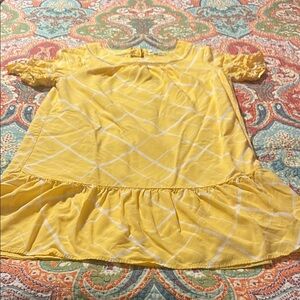 Yellow geometric design dress